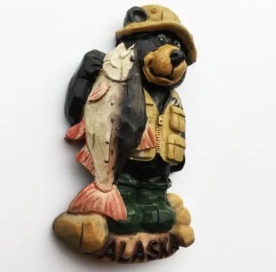 Магнит на холодильник Соединенные Штаты Аляска туристический сувенир голова