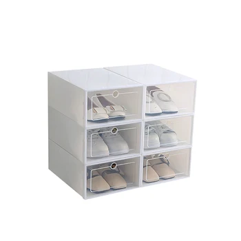 

Practice 6 Pcs Thick Transparent Shoe Box Plastic Shoe Box Shoe Storage Drawer Flip Shoe Case For Home Office Tools
