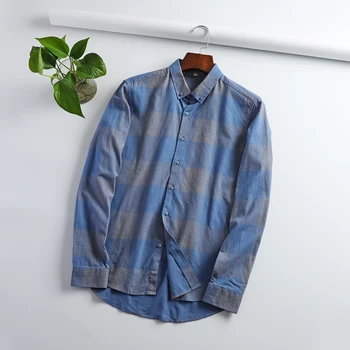 

Good quality!Men's cotton plaid casual art style shirt male slim long sleeve soft thin shirt TB3837