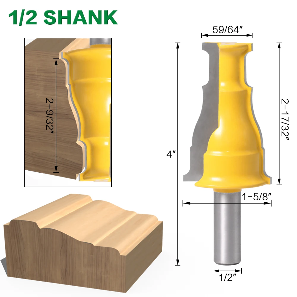 1 шт. фрезерный станок для дверей и окон-1/" shank12мм хвостовик, режущий шип для деревообработки