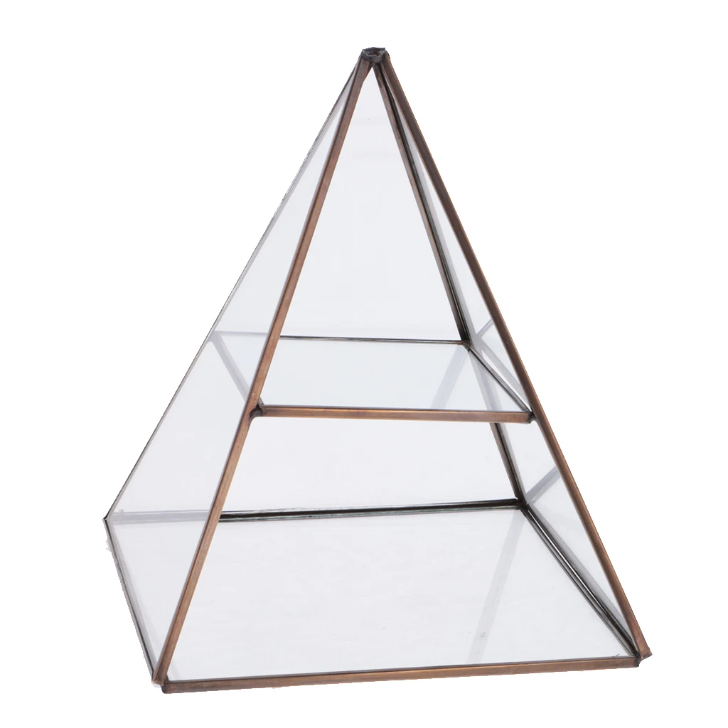 

Pyramid Clear Glass Jewelry Trinket Box Display Storage Organizer Table Decor