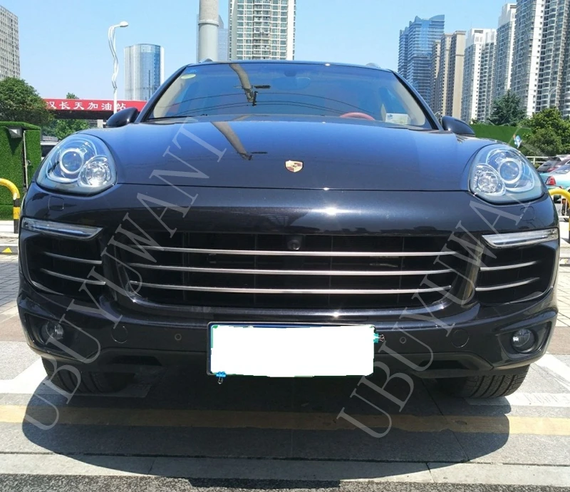 Для Porsche Cayenne 7 шт. ABS хром автомобильный передний 3D бампер сетка вентиляционное отверстие решетка грязи Гриль Крышка отделка