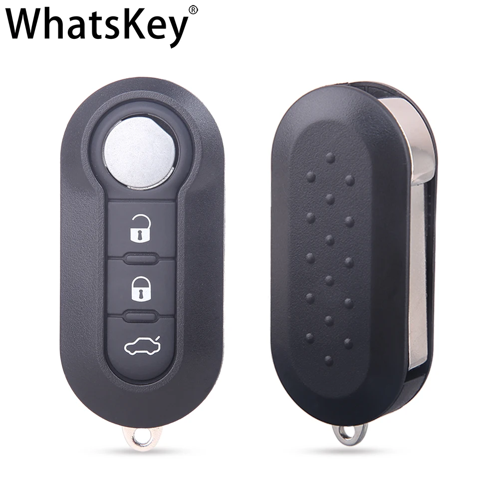 WhatsKey 3 Button Folding Car Key Remote Flip Car Key Shell Fob Case For Fiat 500 Ducato Bravo Stilo Punto Panda