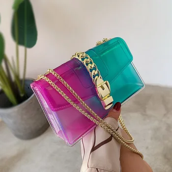 

Transparent Bag Women's 2019 New Style Gel Bag WOMEN'S Fashion Handbag Multi-color Selectable