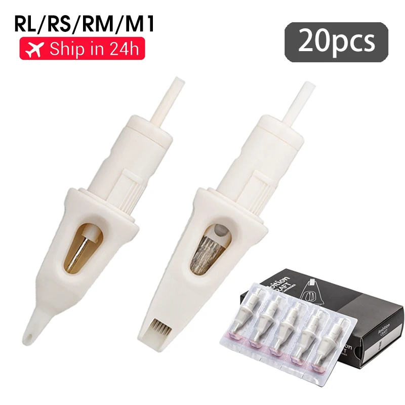 

XNET 20pcs Tattoo Cartridge Needles RL/RS/RM/M1 0.35mm High Qualiy Disposable Semi-Permanent Cartridges For Tattoo Pen Box Kit