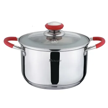 

Popular Stainless Steel Mirror Polished Casserole Induction Bottom with Tightly Attached Tempered Glass Lid