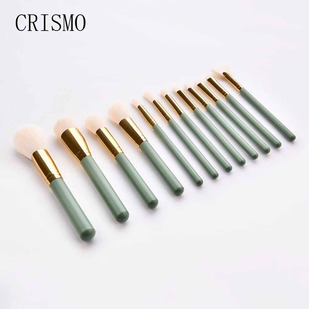CRISMO 12 шт. кисти для макияжа Профессиональная Красота пудра основа тени для век набор кисточек для макияжа синтетические волосы кисти для макияжа