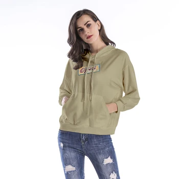 

5564 # Autumn Clothing Casual Loose Bat Sleeve Printed Drawstring Hooded Pullover Hoody Women's 2020 New