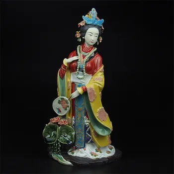

Chinese Jinling Twelve Jia Yuanchun Statue Antiquity Figure Statue Classical Lady Sculpture Ceramics Crafts Home Decor R3294