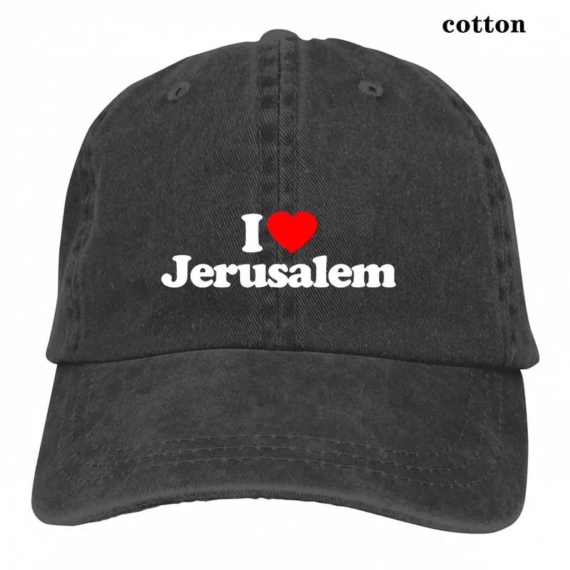 Забавная бейсбольная кепка с надписью I Love Heart Jerusalem Israel для мужчин и женщин, модная Регулируемая Кепка - Цвет: 3-Black