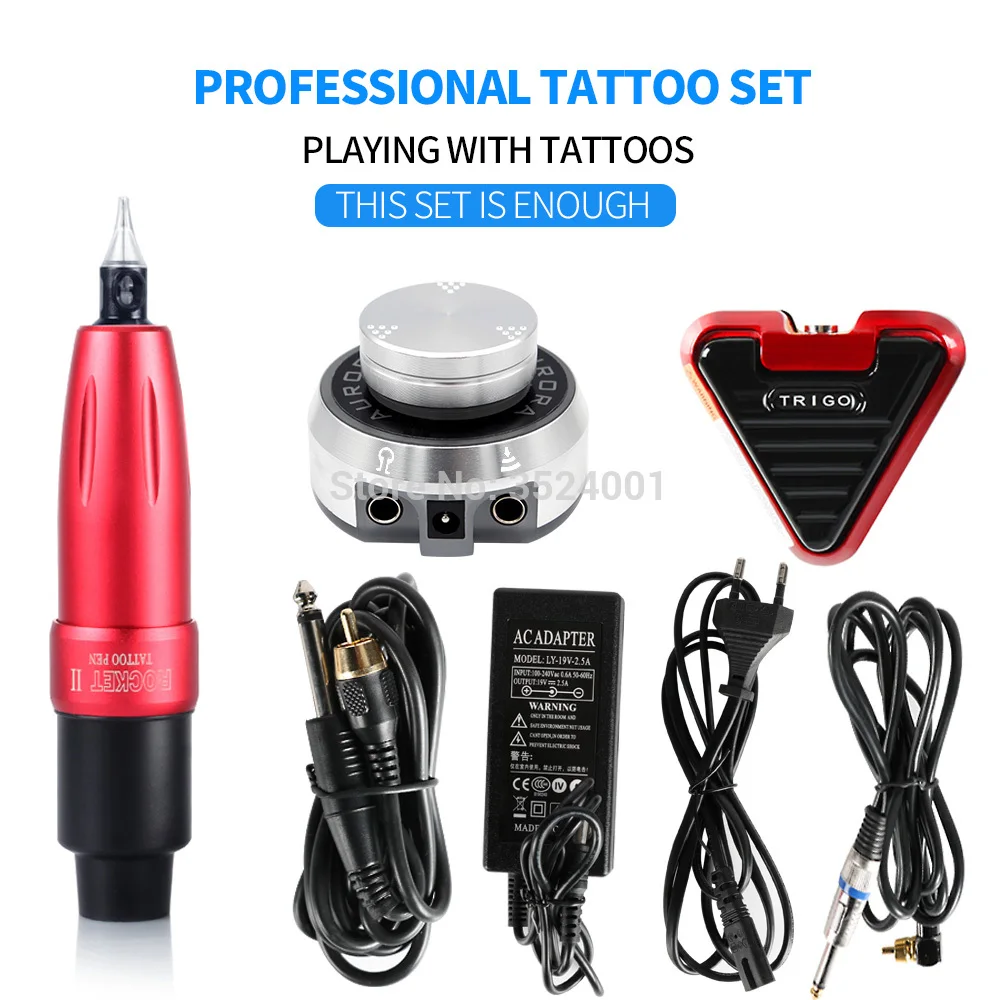 

Efficient Version Of Tattoo Machine Set Rocket Second Generation Electric Tattoo Pen With Power Supply Triangle Pedal