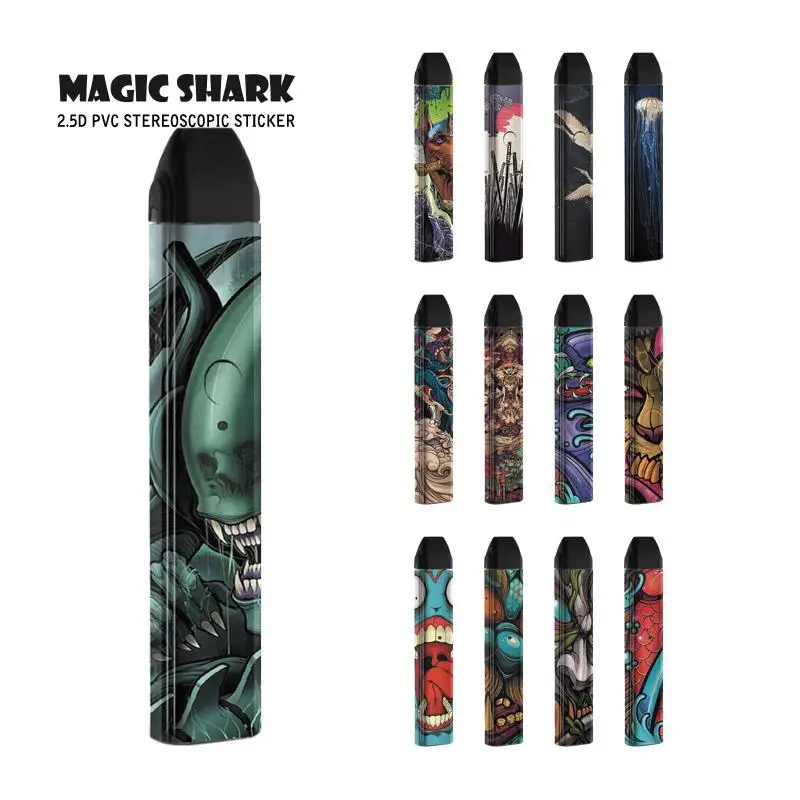 

Magic Shark 2.5D PVC Dragon Monster Alien Chinese Film Sticker Case Wrap Skin for Uwell Caliburn Kit 417-429