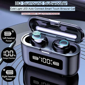 

Bluetooth Earphone Wireless Headphone LED Display Charging Box 2200mAh Sports Waterproof Earphones Headset