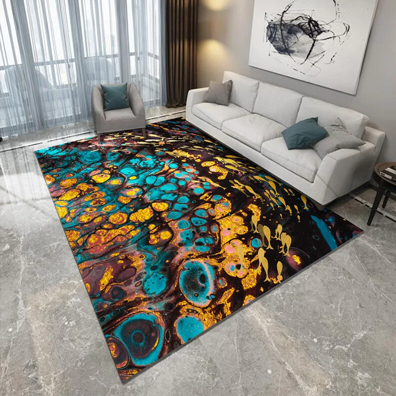 Современный светильник, роскошный художественный Рисунок, геометрический Коврик для гостиной, спальни, Противоскользящий коврик для пола, модный ковер для кухни