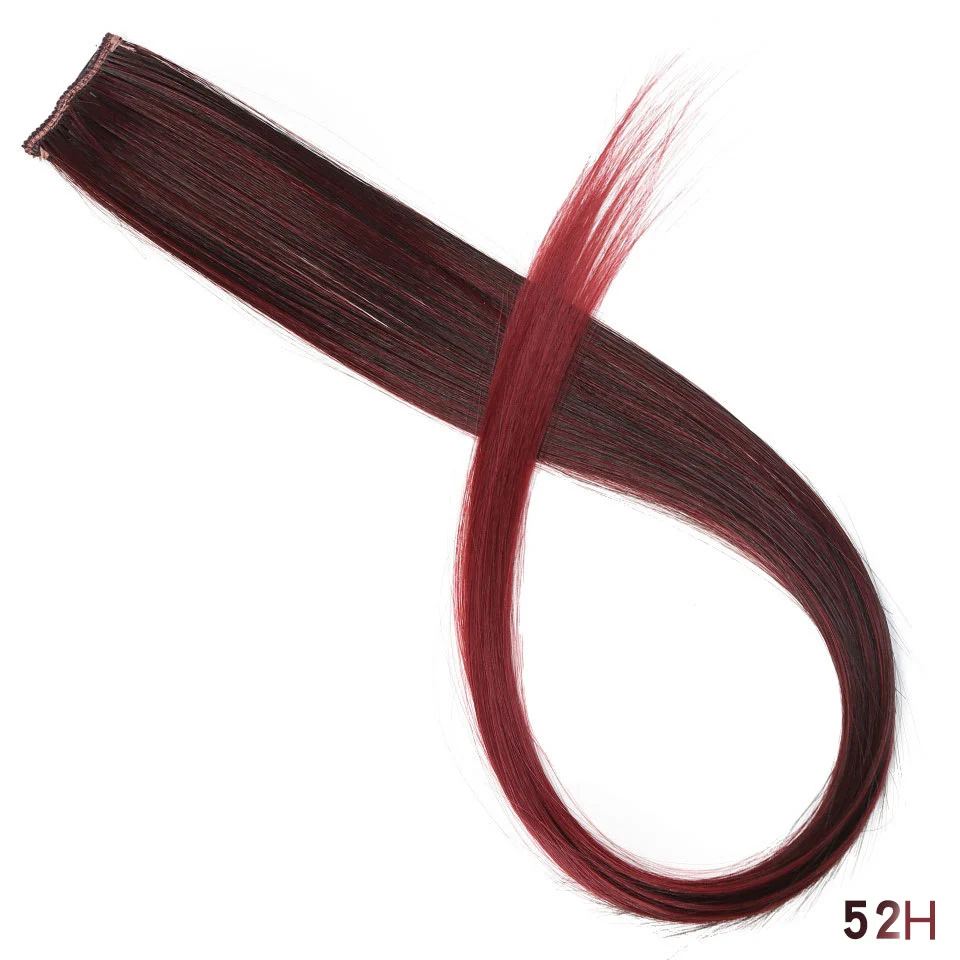 LANLAN синтетические клип-в один кусок 37Colors50cm повязки, резинки для волос для женщин синтетические длинные прямые синтетические волосы - Цвет: CFP-52
