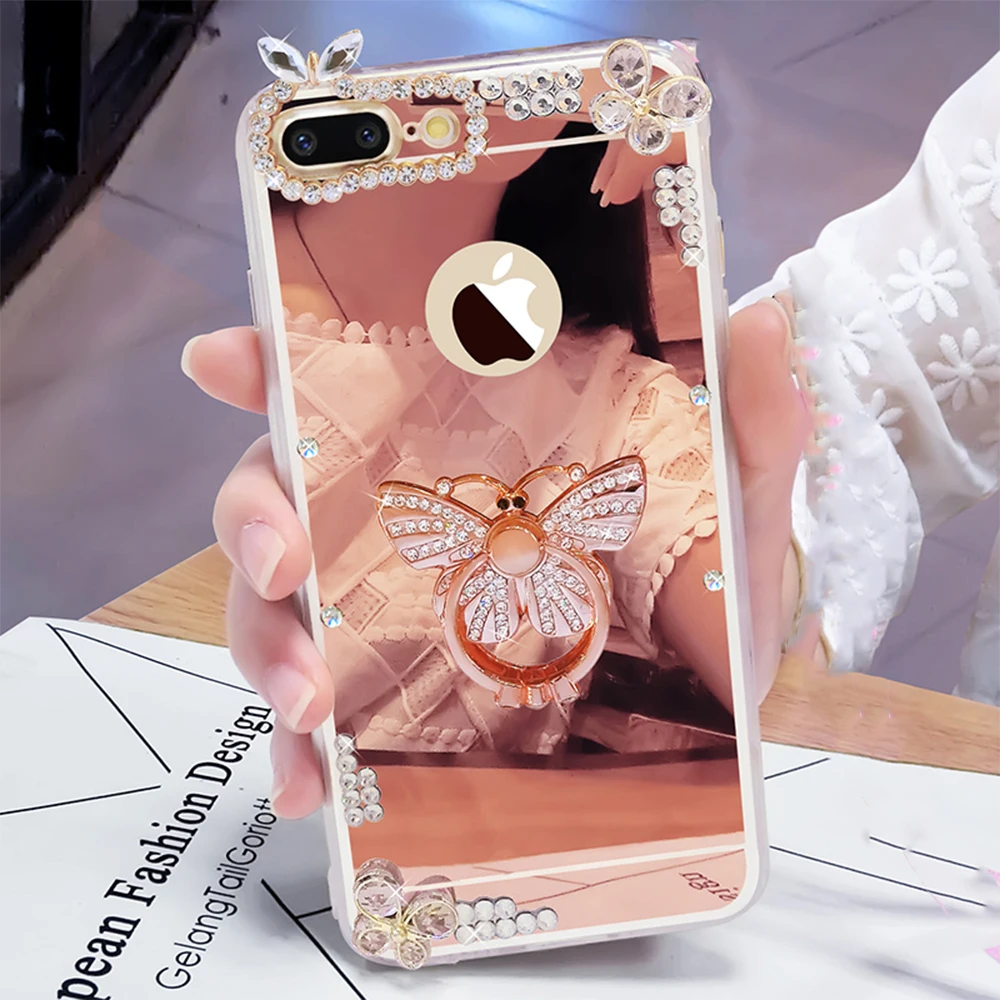 Чехол для Iphone 11 Pro X Xr Xs Max 7 8 6 6S Plus 5 5S SE LAPOPNUT 3D с блестящими бриллиантами и