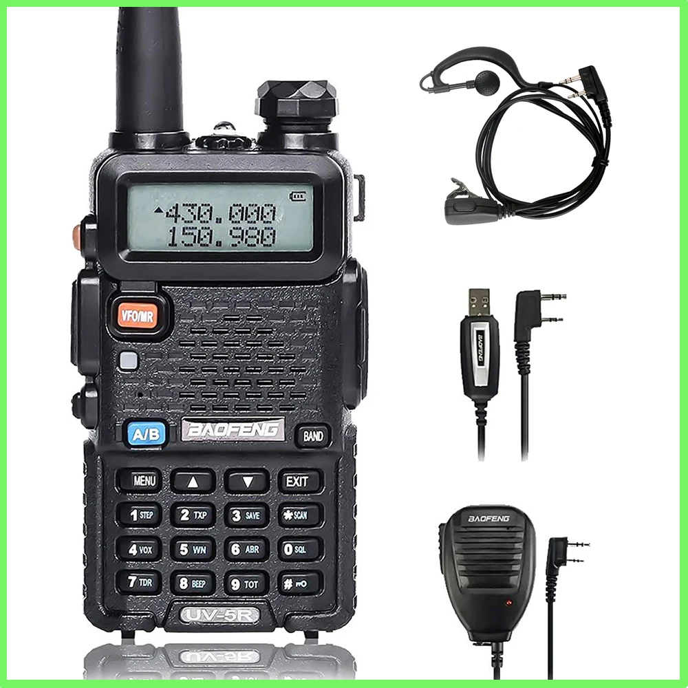

New Handheld Walkie Talkie Two Way CB Radio Upgrade Version 128CH 5W VHF UHF 136-174Mhz & 400-520Mhz Alarm function BaoFeng UV5R