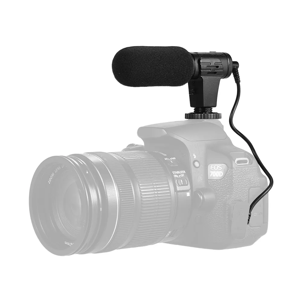 Видео Vlogging DSLR камера телефон микрофон Запись микрофон с наушники контролировать отверстие ветрового стекла для Canon/Nikon/sony видеокамеры