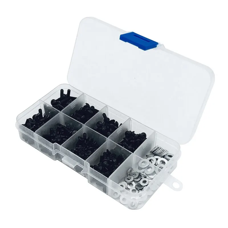 340/180pcs 10 Types M3 M4 Flat Round Screw Stainless Steel Screws Kit Box Repair Tools For 1/10 HSP RC Car