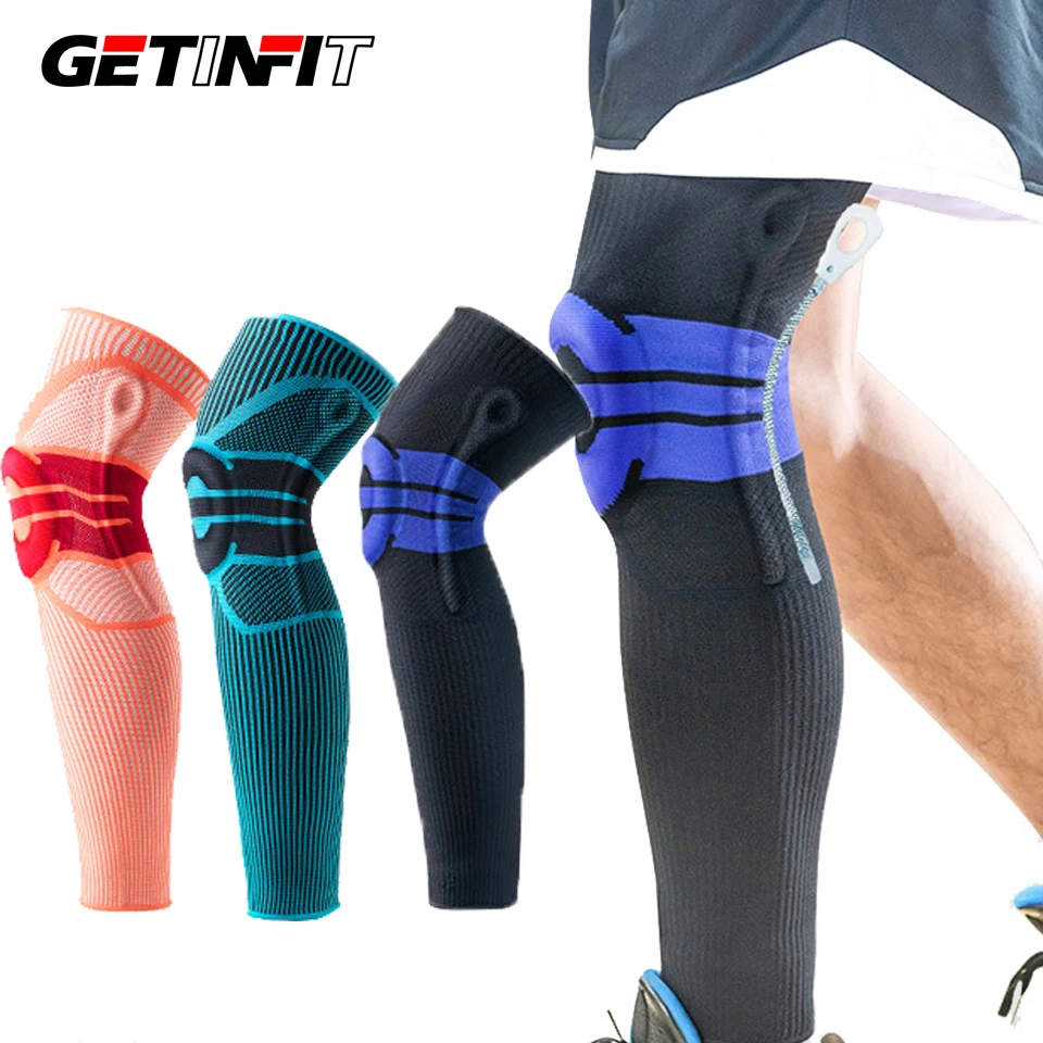 

Getinfit Расширенный компрессионный эластичный наколенник, Весенняя идентификация, противоскользящая защита для фитнеса
