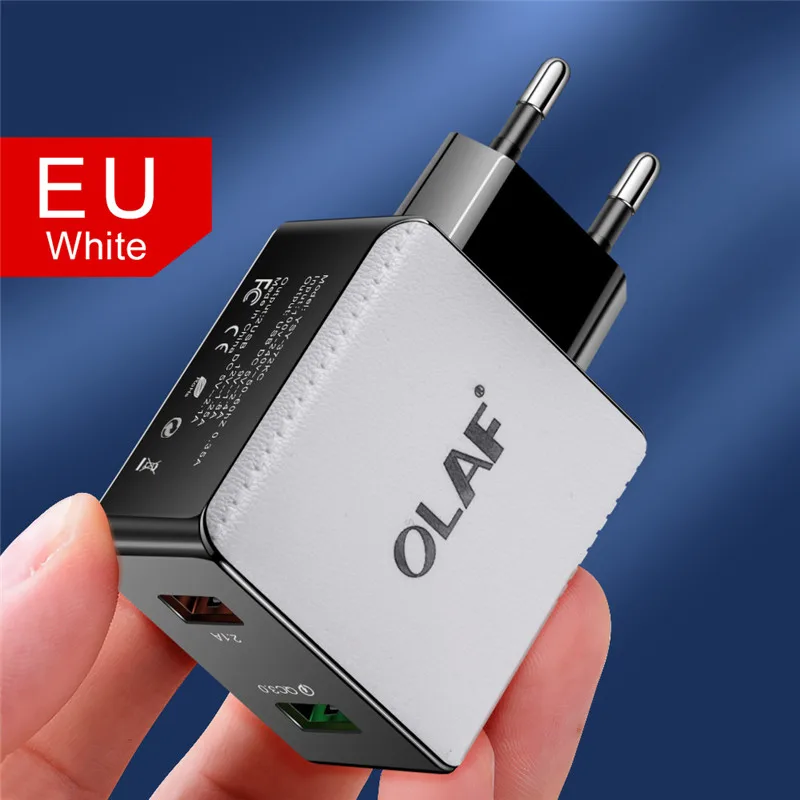 EU Charger White Олаф QC 3,0 USB зарядное устройство Быстрая Зарядка адаптер для huawei P10 P20 mate 20 Pro samsung s9 s8 plus iPhone мобильный телефон быстрое зарядное устройство - Тип штекера: EU Charger White