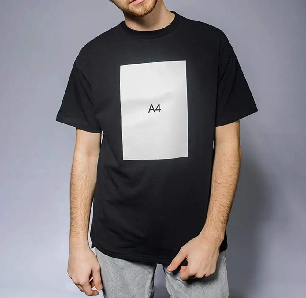 Мужские футболки 100% хлопок Merch A4 бумажный принт повседневные Модные мужские топы