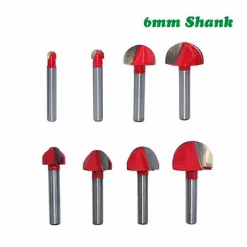 

1pc 6mm Shank Milling Cutter Ball Nose Router Bit Round For Wood CNC Radius Core Box Solid Carbide Tools MC06000