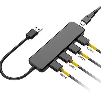 

4 Ports USB 3.0 Hub High Speed Cable Splitter with External Type-C Power Supply for PS4 PC Mac Laptop Notebook Consoles