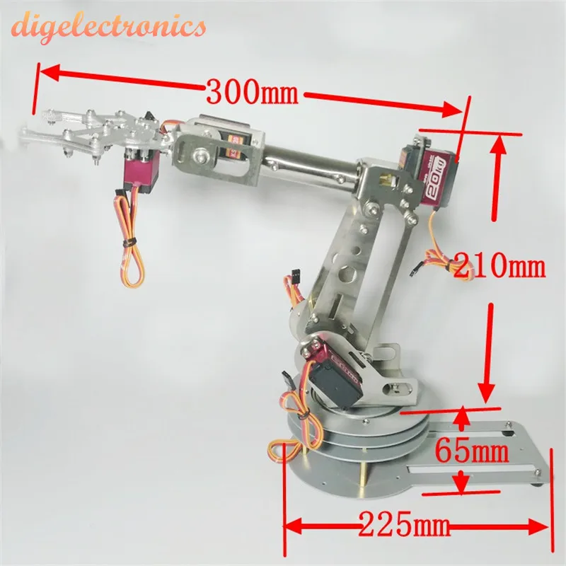 Алюминиевая 6DOF рука робота с MG996R манипулятором умный DIY комплект приложение пульт дистанционного управления механический Роботизированный зажим коготь для серебряного робота