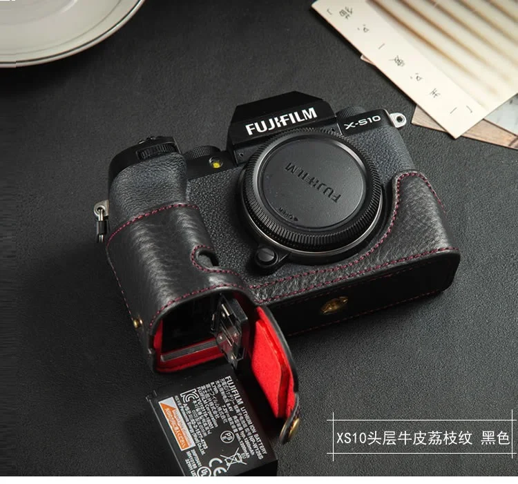 Custodia Per Fotocamera Portatile Fujifilm X-S10 Custodia In Vera Pelle Per Fuji X-S10 Borsa Per Fotocamera Mezza Custodia Di Alta Qualità