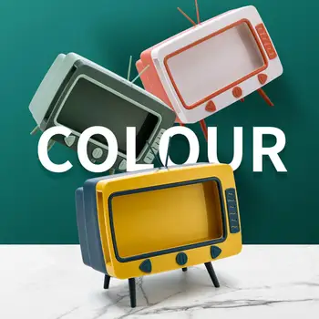

Creative TV Shape Tissue Box Storage Phone Shelf Cute Household Multifunctional Paper Holder