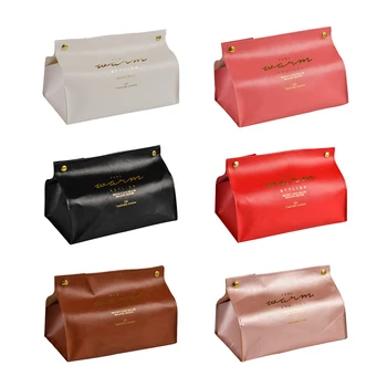 

Folding Leather Tissue Storage Box Practical Durable Multi-functional Desktop Napkin Pumping Paper Holder Container