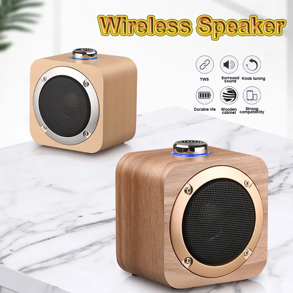 20 # HIFI портативный беспроводной динамик Blueteeth деревянный стереозвук сабвуфер