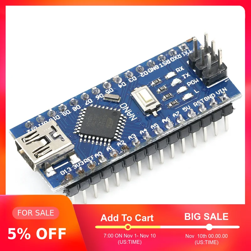 Мини usb с контроллером загрузчика Nano 3 0 совместимый для arduino CH340 USB драйвер 16 МГц NANO