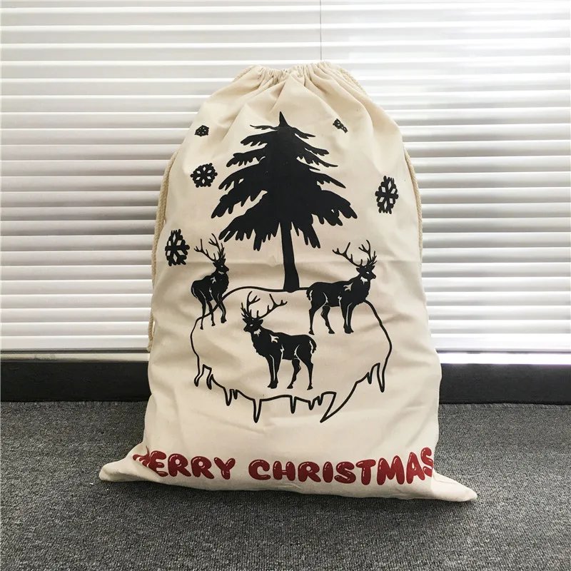 16 новых стилей Персонализированные Санта-мешки большой единорог мешок Санта-Клауса рождественские детские подарочные сумки на шнурке хлопковые сумки