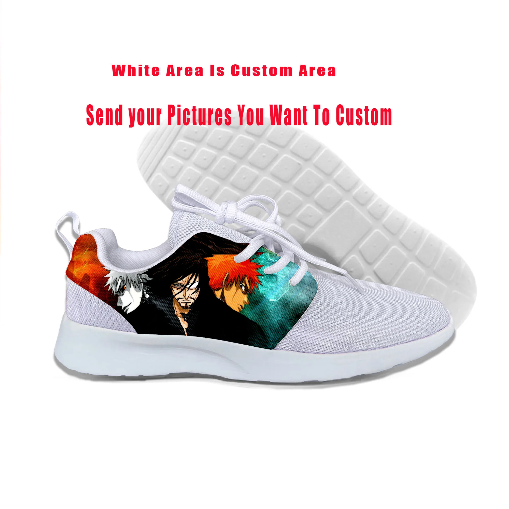 Сетчатые кроссовки с рисунком из мультфильма для Аниме Bleach Kurosaki Ichigo, высококачественные кроссовки, Весенняя Спортивная уличная спортивная обувь