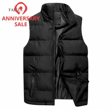 

FALIZA New Winter Mens Jackets Sleeveless Vest Men's Warm Down Vest Homme Casual Thick Waistcoat Chalecos Para Hombre 5XL MJ118
