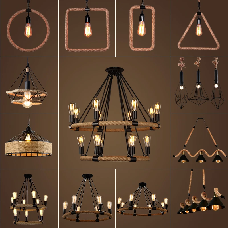 

modern creative design resin monkey loft vintage hemp rope pendant light for home lighting bar cafe retro hanging pendant lamp