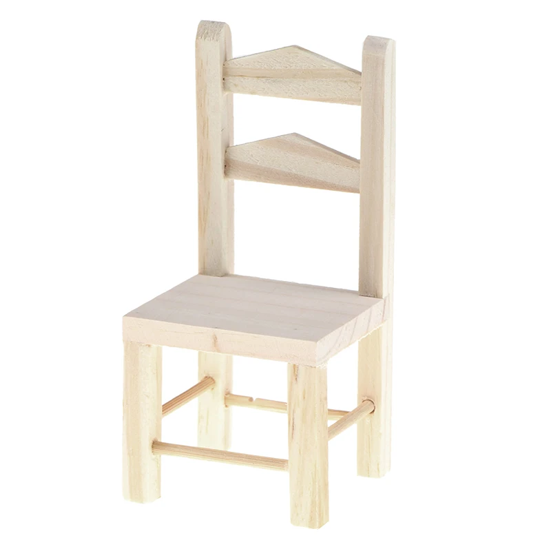 

1:12 Dollhouse Furniture Miniature Wooden Kitchen Chair Kids Pretend Play Toy