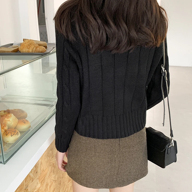 Women Sweaters Knitted Tops 2019 New Winter Casual Female Knitwear Candy Color Fashion O-Neck Woman Short Casual Pullovers   (13)