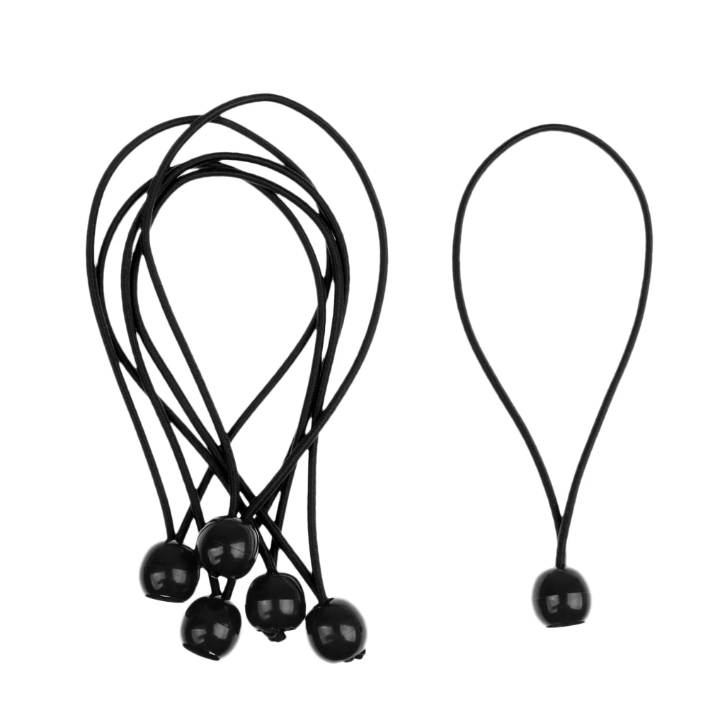 6 Pieces/ Set 15cm/5.9'' Ball Elastic Cord Tent Canopy Tarp Fixing Securing Tie Down Strap Multi Purpose DIY Tool