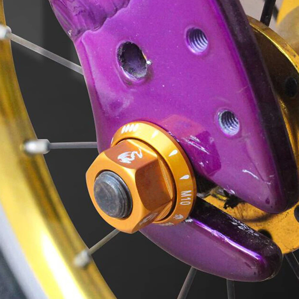 2 Pcs/set Bicycle Wheel Nuts Bike Hub Nuts M10 Fixed Gear Screw Bolt Fastener For MTB Road Bike Aluminum Alloy Bicycle Hub Nuts