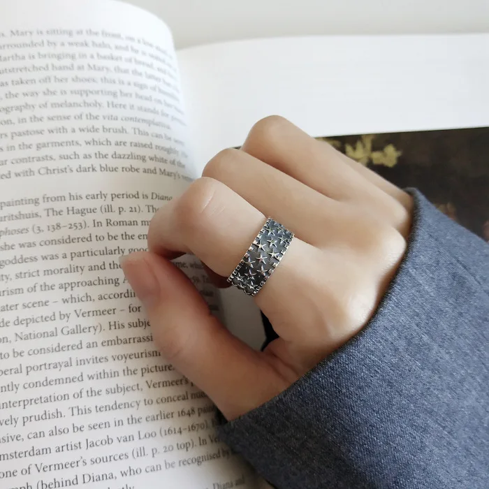 Bijoux, богемное, винтажное, 925 пробы, серебряное, большая звезда, кольца для женщин, Обручальные, кольца для девушек, вечерние, подарки, Anillos