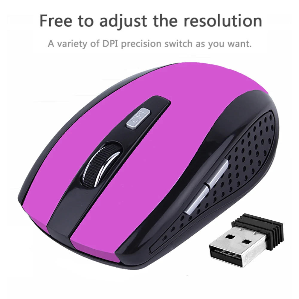 For PC Laptop Wireless Mouse Optical Gaming Mouse Portable 2.4GHz Mouse with USB Nano Dongle Office Gamer Computer Desktop Mice