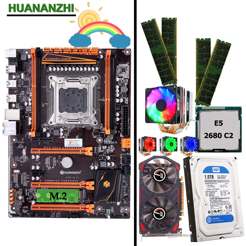 Скидка mobo HUANANZHI deluxe X79 LGA2011 материнская плата с CPU E5 2680 C2 кулер RAM 32G (4*8G) 1 ТБ 3,5 'SATA HDD GTX750Ti 2G Скидка mobo HUANANZHI deluxe X79 LGA2011 материнская плата с CPU E5 2680 C2 кулер RAM 32G (4*8G) 1 ТБ 3,5 'SATA HDD GTX750Ti 2G