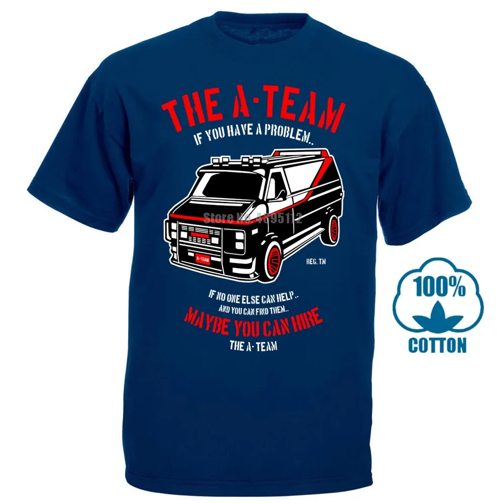 Тёмно-синий A Team Auto Car футболка забавный фильм - Цвет: Тёмно-синий