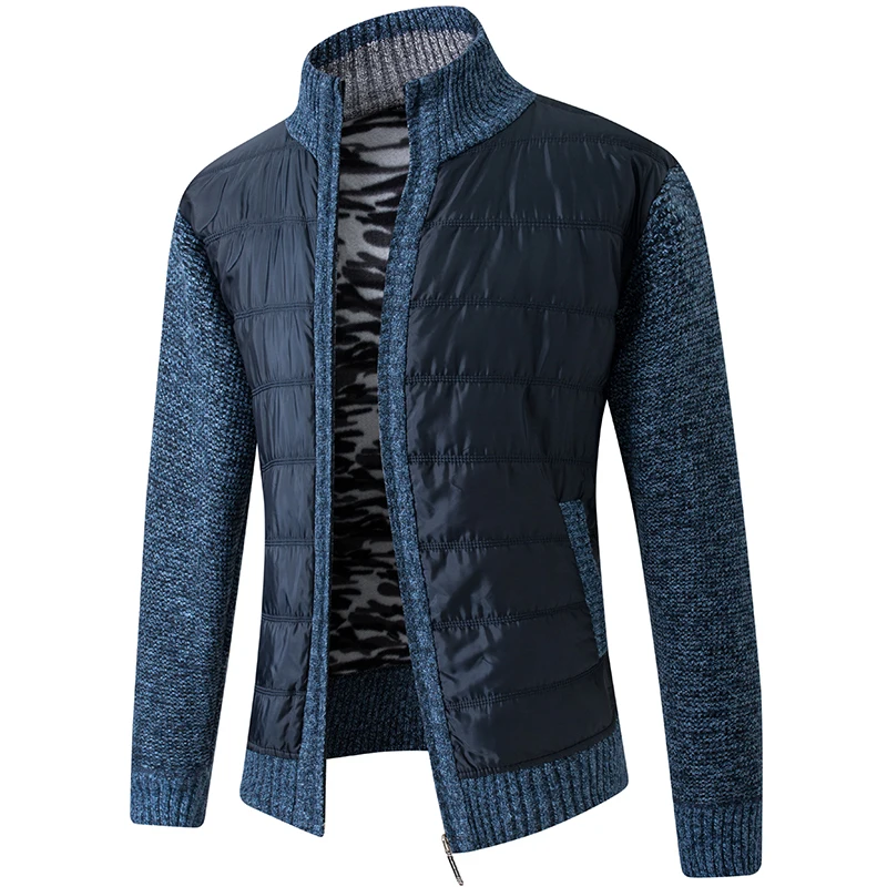 Coat Jackets Knitwear Sweater Winter Wool Cardigan Patchwork Fleece Male Mens Casual