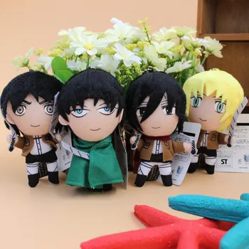 

4 Pcs/set Anime Attack on Titan Plush Toys Doll Peluche Kawaii Keychian Pendant 11 cm New Arrivals Women Kids Birthday Gift