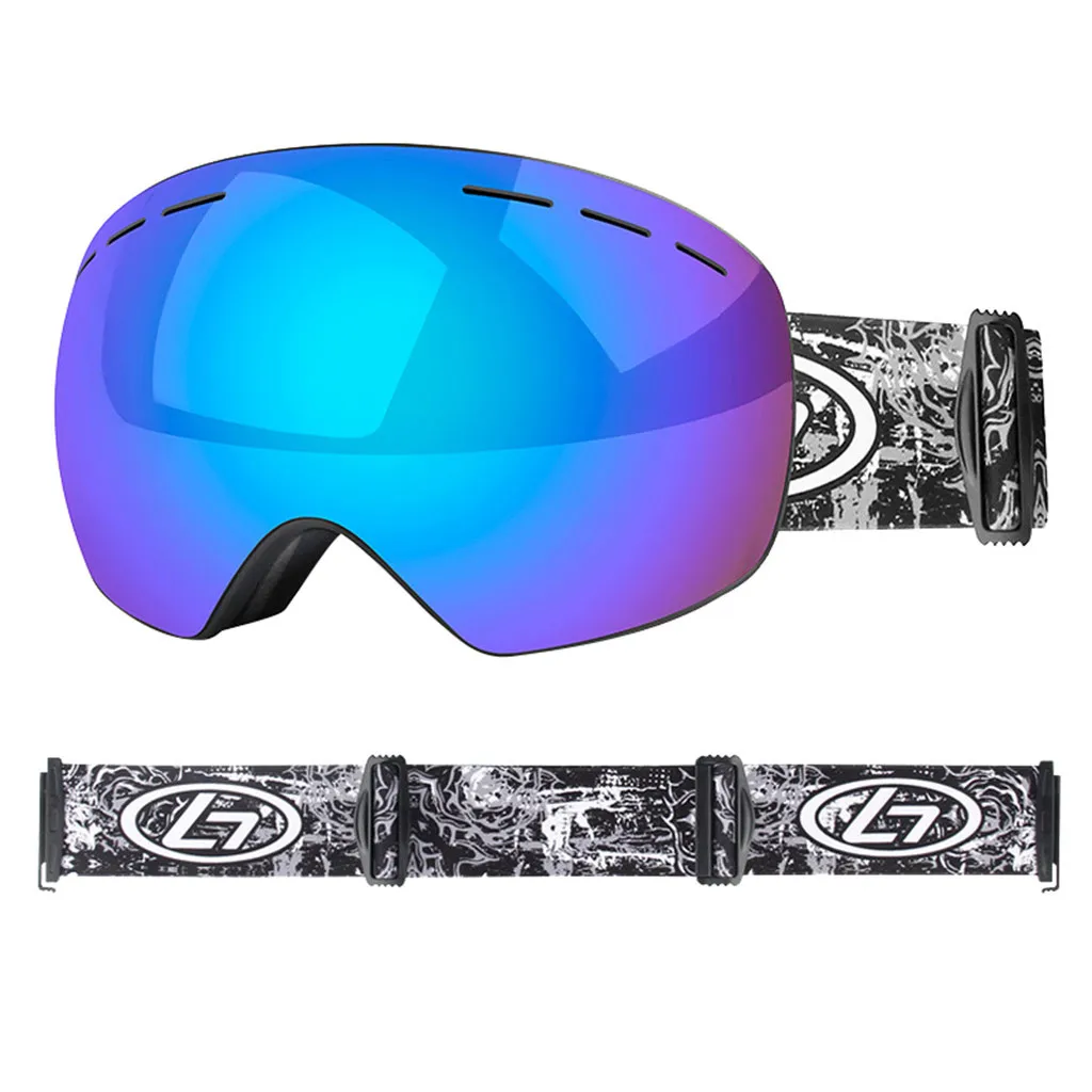 Лыжные очки двойные противотуманные и анти-УФ взрослые сферические двухслойные лыжные очки весна осень новые высококлассные очки - Цвет: C