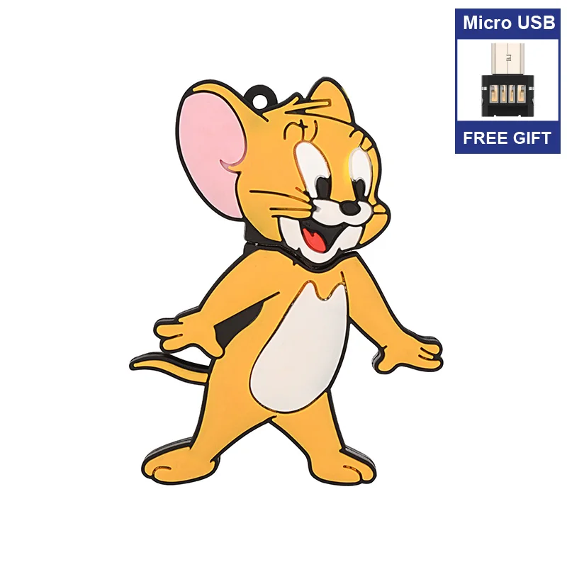 Бесплатный Micro USB адаптер Мультфильм Том Кот Флешка мышонок Джерри usb